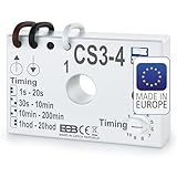 ELEKTROBOCK CS3-4 relè temporizzato | interruttore temporizzato 230 V | per ventilatori e illuminazione | collegamento senza conduttore neutro