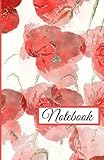 Notebook Taccuino per Appunti Tascabile: Copertina con Papaveri ad Acquarello cm 12,8x19,8