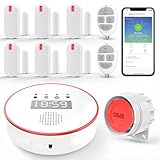 YISEELE Allarme Casa Senza Fili: Antifurto casa con connettività 5 GHz Wi-Fi e App salvavita anziani - Incluso Sirena 125DB - 6 Sensori Porta/Finestra - 2 Telecomandi - Hub - Compatibile Alex & Google