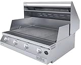 Barbecue professionale a gas Fry Top 750 Basic da appoggio 4 bruciatori griglia scolo a V