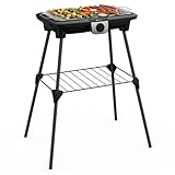 Tefal EasyGrill XXL Barbecue Elettrico a Piedi Ampia Superficie di Cottura 2500W Termostato Regolabile Cottura simultanea Uso Interno ed Esterno Antivento BG921812