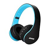 JIUHUFH Cuffie Bluetooth 5.0 senza Fili con Microfono Incorporato Auricolare Pieghevoli Cuffia Wireless per Telefoni Cellulari/PC/TV/Mac - Nero Blu