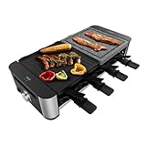 Cecotec Cheese&Grill 8200 Raclette in legno 1200 W, superficie grill, 8 pentole singole, termostato regolabile, design rimovibile