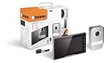 BTICINO 318913 Videocitofono Easykit Plus, Kit Monofamiliare Espandibile, Plug-In 2 Fili, Monitor 7' a Colori, Vivavoce, Visione Notturna, Audio Bidirezionale, Pulsantiera Esterna con Telecamera