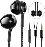 GUUVOR Auricolari in-ear cablati con microfono HD, isolamento acustico e alta definizione, cuffie jack da 3,5 mm per iPhone, iPad, smartphone, lettori MP3, ecc.