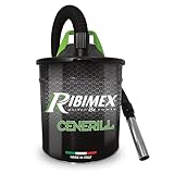 Ribimex Aspiracenere Elettrico Cenerill, con Filtro HEPA Lavabile, Bidone da 18 L, Potenza 1000 W, Ideale per Aspirare Ceneri Fredde da Stufe, Caminetti e Barbecue - PRCEN001