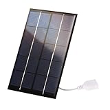 Irishom Caricabatterie ad energia solare portatile per cellulari porta USB in telefono cellulare con pannello solare per campeggio, escursionismo, viaggio （2W/5V）