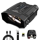 Frelisty Visore Notturno con Scheda 32GB, Binocolo Visione Notturna Zoom 8X, Schermo 3.0'', Video Binocolo Interattivo Batteria 4000mAh, IR 7 Livelli, Regalo Uomo & Papà(Nero)