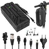 HPGAAVD 54,6V 2A Caricatore per Scooter Elettrico，48V Caricatore Universale batteria litio con 6 Connettori,Carica rapido per Hoverboard, Bici Equilibrata, Drifting Board,E-Bike+2L Borsa Impermeabile