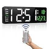 PiKaPiKaP Orologio da parete digitale grande display, 16' orologio digitale con data di ora Temp settimana, timer, 12/24Hr, auto-dimming, per soggiorno/aula/palestra/chiesa/negozio/garage