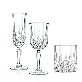 Set 18 Pezzi 6 Calici Vino 6 Calici Flute + 6 Bicchieri Acqua in Vetro Opera RCR
