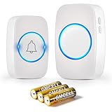 Blendura Campanello Senza Fili da Esterno Impermeabile IP44, Campanello Wireless con Raggio d’Azione 300M, Ricevitore da Interno con 5 Volumi Regolabili, 60 Suonerie, Bianco