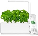 Click & Grow Smart Garden Orto in Casa, Kit Completo con 3 Capsule di Basilico, Illuminazione e Irrigazione Automatica, Idroponica Semplificata