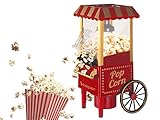 BEPER Macchina per Popcorn, Popcorn in 3 Minuti, No Grassi, Circolazione di Aria Calda, Senza Olio Potenza 1200 W, Rosso/ Oro