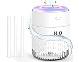 SZO Umidificatore per cameretta dei bambini Umidificatore Mini Umidificatore per uso interno Umidificatore per interni con luce Led,Funzione di autospegnimento e due modalità di nebulizzazione