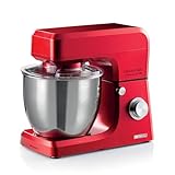 Ariete Gourmet Professional 7L 1598/01, Impastatrice Planetaria, 1200 W, Capacità 7 L, 3 Accessori, 6 Velocità, Funzione Pulse, Coperchio Paraschizzi, Rosso