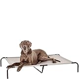 Amazon Basics Cane, Lettino rialzato rinfrescante per animali domestici, stoffa, Misura XL, Grigio, L 153 x P 94 x H 23 cm