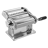Marcato Macchina per la Pasta, Atlas 150, Pasta Maker, Sfogliatrice per Pasta Fresca, in Acciaio Cromato, per Lasagne, Fettuccine, Tagliolini, Compatibile con 11 Formati Extra, Made in Italy