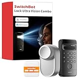 SwitchBot WiFi Smart Lock Ultra con Tastierino e Riconoscimento Facciale 3D, Serratura Smart con Impronte Digitali, Serratura Elettronica con Batteria Ricaricabile, Adatta a Matter, Alexa, Google