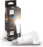 Philips Hue White Lampadina Smart LED, Attacco E27, 15.5 W, Luce Bianca Calda, Dimmerabile, Controllo con Bluetooth e Hue App, Funziona con Alexa, Google Assistant e Apple HomeKit