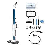 Polti Vaporetto SV620 Style, Scopa a Vapore con Pulitore Portatile Integrato, Potenza Max 1500 W, 15 Accessori, Filtro Anti Calcare, Autonomia Illimitata, Parking Verticale, Blu e Bianco