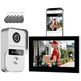 Honmidatek Sistema di videocitofono a 2 fili, 1080p e Audio Bidirezionale, sblocco remoto porta/cancello, controllo accessi RFID, touch screen da 7 pollici, rilevamento presenza, uscita porta