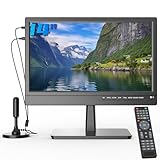 ZOSHING 14' 1080P Screen TV,Televisore piccolo con ricezione Freeview e antenna,interruttori AC/DC-12V,porte di ingresso HDMI USB e VGA per Camper/Monitor/Cucine
