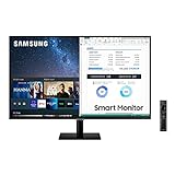 Samsung Smart Monitor M5 (S27AM502), Flat 27', 16:9, 1920x1080 (Full HD), Piattaforma Smart TV (Amazon Video, Netflix), Airplay, Mirroring, Office 365, Wireless Dex, Casse Integrate, WiFi, HDMI, USB