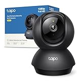 Tapo C201 Telecamera WiFi Interno FHD, Videocamera sorveglianza, Visione Notturna, 360° Visuale, Audio Bidirezionale, Rilevamento di movimento e notifiche, Allarme acustico e luminoso integrato, Nero