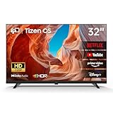 FPD TV Smart TV 32' Elevision con Tizen OS compatibile con Samsung TV Plus, 720 HD TV con Dolby Audio, HDR 10, SmartThings, Miracast, Gaming Hub, controllo vocale, schermo piatto