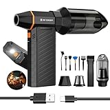 K&F CONCEPT BS500M 2 in 1 Soffiatore Aspiratore Elettrico 300000 RPM Magnetico, Aria Compressa Spolverino Air Duster | 2 Luci | Motore Brushless | Pulizia PC,Tastiere,Auto e Ambienti Esterni