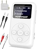 Hoyromany Trasmettitore Ricevitore Bluetooth 5.3 con Schermo OLED, 2 in 1 Adattatore con Jack Aux 3,5mm, aptX Bassa Latenza, HD Audio con Batteria da 25 Ore per TV, Impianto Stereo, 2 Cuffie, Auto