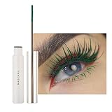 GL-Turelifes Mascara in fibra colorata, affascinante mascara a lunga durata, ciglia spesse e lunghe, trucco occhi impermeabile e a prova di sbavature, pennello sottile regolabile (verde)
