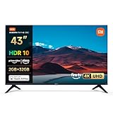 XIAOMI TV F 43, 43 pollici (109 cm), 4K UHD, Smart TV, Fire OS8, Triple Tuner DVB-C/S/S2/T/T2,HDR10, MEMC, Controllo Vocale Alexa, 2GB+32GB, Compatibile con Apple AirPlay