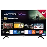 Antteq L32 Smart TV 32 Zoll 2K D-LED, VIDAA OS, Ultra Slim TV Wi-Fi Triple Tuner DVB-T2/S2/C, App Store, Share to TV, DAZN,Netflix, Prime Video, YouTube [Classe di efficienza energetica F]