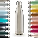 Blumtal® Borraccia termica acciaio inox Charles - borraccia termica 500 ml senza BPA - bottiglia termica a prova di perdite - borraccia 500 ml a doppia parete - in argento