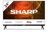 Sharp 24FH6EA 24' LED Smart TV, frameless, HD Ready Android 11, DVB-T2/S2, Wi-Fi, 3xHDMI 2.1, 2xUSB, Chromecast integrato, Dolby Digital Plus, DolbyAC-4, Nero