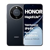 HONOR Magic8 Lite Smartphone 5G, Display AMOLED da 6,79 Pollici, 8+256GB,Tripla Resistenza IP68/IP69K, Batteria da 7500 mAh, Fotocamera da 108 MP con OIS, Doppia SIM, NFC