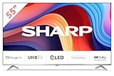 Sharp 55GP6260E GOOGLE TV™ 55' 4K ULTRA HD QLED. Google TV™ 4K Ultra High Definition Frameless Quantum Dot con eccezionali funzionalitàmultimediali.