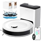 Lefant M2 Plus Robot Aspirapolvere Lavapavimenti con Mappatura Laser, Navigazione dToF + Sensori PSD, 6000Pa, Stazione di Raccolta Automatica 2,5L, Pulizia Personalizzata, WiFi App Alexa, Bianco