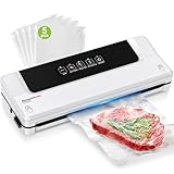 Bonsenkitchen Macchina Sottovuoto per Alimenti 4 in 1 - Macchina Sottovuoto per La Cottura Sottovuoto e La Conservazione di Alimenti Freschi, Con Modalità Vuoto Esterno