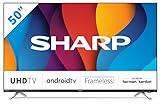 Sharp Aquos 50DN6E 50' Dolby ATMOS Android 9.0 Smart TV 4K Ultra HD, Wi-Fi, DVB-T2/S2, 3840 x 2160 Pixels, Nero, suono Harman Kardon, 4xHDMI 2xUSB, 2021 [Classe di efficienza energetica G]