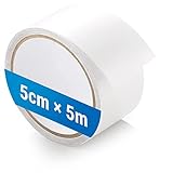 ecooe Nastro di riparazione per tende, trasparente, impermeabile, professionale, 5 m x 5 cm, kit di riparazione invisibile per tende, tende da sole, gazebo, panno di copertura