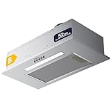 CIARRA CBCS5913D Cappa aspirante da incasso, larghezza 52 cm, 300 m³/h, cappa da incasso in acciaio inox, 3 livelli di potenza