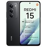 XIAOMI Redmi 15, Smartphone 8+256GB, DotDisplay FHD+ 144Hz da 6,9', Snapdragon 685, doppia fotocamera AI da 50MP, Batteria da 7000mAh, Garanzia di 2 anni, Nero, Caricabatterie non incluso