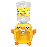 Mini Dispenser di Acqua da Tavolo Dispenser di Bevande, Dispenser di Acqua con Secchio dAcqua Bere 8 Bicchieri dAcqua per Regalo per Bambini in Dormitorio per Studenti a Casa, Giallo