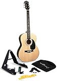 Kit chitarra acustica Martin Smith di dimensioni standard con supporto, accordatore, borsa, tracolla, plettri e lezioni