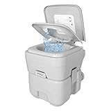 Qdreclod WC Portatile da Campeggio Interni Esterni per Camper, WC a Doppio Filo per Anziani Donne Incinte (20L)