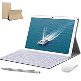 Tablet 10 Pollici, Android 10.0, Display 1080P IPS, Processore Quad-Core,4 GB RAM + 64 GB ROM, Espansione SD da 128 GB 8000mAh WIFI GPS Doppia Fotocamera, Tablet con sim in Offerta, Tastiera e penna