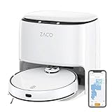 ZACO M1S Robot aspirapolvere lavapavimenti con Mappatura, stazione di lavaggio con Svuotamento Automatico, autopulente, navigazione Laser e rilevamento ostacoli, 4L serbatoio acqua dolce, con App
